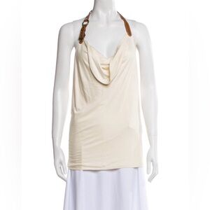 ❌❌ RALPH LAUREN LEATHER HARNESS HALTER DRESS